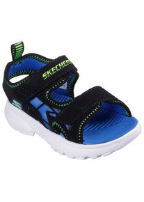 Sandale Skechers "RAZOR SPLASH", Jungen, Gr. 21, schwarz (schwarz, blau), Lederimitat, kontrastfarbene Details, Schuhe Sandale, Sandale mit Klettverschluss, waschbar, Gr&ouml;&szlig;enschablone zum Download