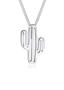 Kette mit Anh&auml;nger Elli "Halskette Anh&auml;nger Kaktus Boho 925 Sterling Silber" Gr. 45, silber, Halsketten, Damen, ohne Stein, Silber 925 (Sterlingsilber), Kette mit Anh&auml;nger