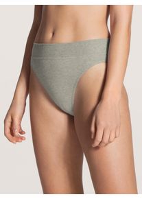 Slip Calida "Elastic", Herren, Gr. L (48/50), grau, Single Jersey, Obermaterial: 94% Baumwolle, 6% Elasthan, meliert, k&ouml;rpernah, Unterhosen Slip, breiter Softbund, elastisch, Single Jersey, atmungsaktiv, weich