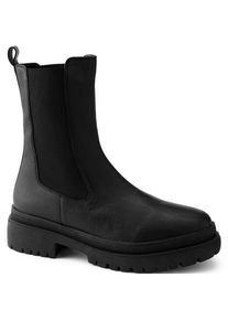 LANDS' END Chelsea-Boots aus Leder, Damen,  Schwarz, Leder, by Lands' End