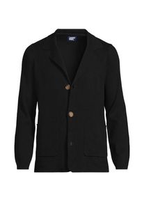 LANDS' END Sakko aus Baumwoll-Feinstrick, Herren,  Schwarz, Baumwolle, by Lands' End