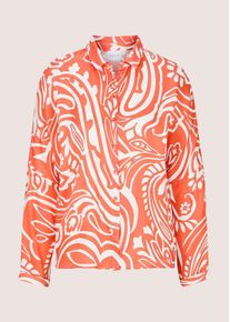 Madeleine Mode Langarmbluse MADELEINE "Hemdbluse Blusenshirt mit organischem Muster", Damen, Gr. 36, wei&szlig; (mango, wei&szlig;), Obermaterial: 100% Viskose CV., Modern, Blusen Langarmbluse, Kimonoform