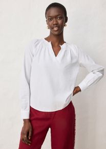 bonprix Tunika mit Seidenanteil, wei&szlig;, Gr.44, elegante Tunika mit Seidenanteil und schm&uuml;ckenden smok Einsatz am Ausschnitt und &Auml;rmel, aus Seide