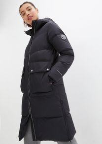 bonprix Wasserabweisender Daunenmantel mit reflektierenden Details, schwarz, Gr.56, Wasserabweisender, weit geschnittener Premium Funktions-Mantel mit w&auml;rmeisolierender Funktion, inklusive abnehmbaren Tragegurte, aus BIONIC-FINISH&reg; ECO,Daunen