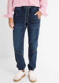 bonprix Jogg Jeans Mid Waist stretch, blau, Gr.40, Bequeme Jeggings mit Teilungsn&auml;hten, 73% Baumwolle