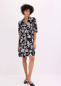 bonprix Blusenkleid aus flie&szlig;ender Viskose, schwarz, Gr.42, Modernes Kleid mit Knopfleiste