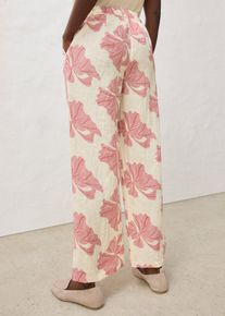 bonprix Marlenehose aus reinem Leinen, beige, Gr.52, bequeme Marlenehose mit weitem Bein aus sch&ouml;ner Premium-Qualit&auml;t, aus Leinen