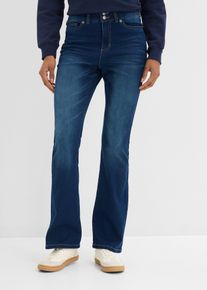 bonprix Bootcut Jeans Mid Waist Shaping, blau, Gr.48, Figurfreundliche Bootcut-Jeans mit Push-up-Effekt und Bequembund, 71% Baumwolle
