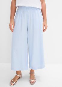 bonprix Palazzo-Hose aus Leinenmix, blau, Gr.36, Palazzo-Hose mit hochgeschnittenem, elastischen Bund in 7/8-L&auml;nge., aus Leinen,Viskose