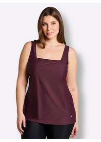 sheego Gro&szlig;e Gr&ouml;&szlig;en Tankini-Oberteil mit Karree-Ausschnitt, burgund, Gr&ouml;&szlig;e 46D - Damen