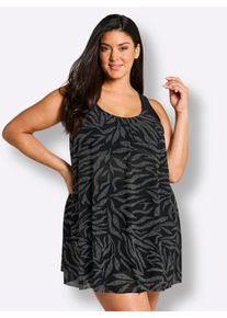 sheego Gro&szlig;e Gr&ouml;&szlig;en Tankini-Oberteil in A-Linie, schwarz-wei&szlig;-bedruckt, Gr&ouml;&szlig;e 40F - Damen