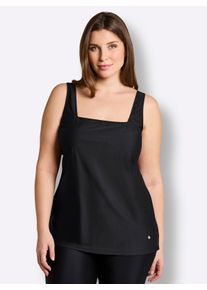 sheego Gro&szlig;e Gr&ouml;&szlig;en Tankini-Oberteil mit Karree-Ausschnitt, schwarz, Gr&ouml;&szlig;e 56F - Damen
