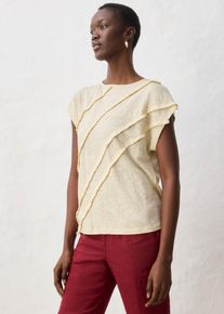 bonprix Shirt aus reinem Leinen mit Applikation, beige, Gr.44/46 (L), k&uuml;hlendes Leinen-Shirt mit eleganter Applikation, aus Leinen