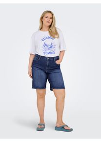 Only sheego Gro&szlig;e Gr&ouml;&szlig;en Jeansshorts, dark blue denim, Gr&ouml;&szlig;e 52 - Damen