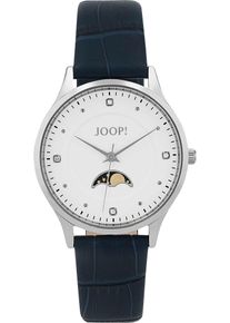 JOOP! Quarzuhr JOOP, blau (dunkelblau), Armbanduhren, Damen, Quarzuhr, Armbanduhr, Damenuhr, Lederarmband, analog,Zirkonia (synth.),Mondphase
