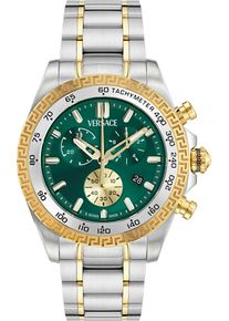 Chronograph Versace "Versace CHRONO X", silber (silberfarben, goldfarben), Armbanduhren, Damen, Chronograph, Quarzuhr, Armbanduhr, Herrenuhr,Swiss Made,Edelstahlband,Stoppfunktion