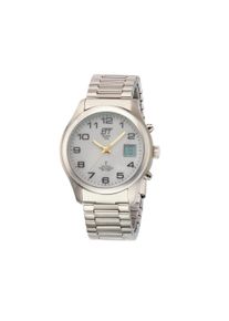 Funkuhr ETT "Gobi", silberfarben, grau, Armbanduhren, Damen, Funkuhr, Armbanduhr, Solar, Herrenuhr, Edelstahlarmband, analog, digital