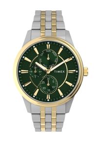 Multifunktionsuhr Timex "CHICAGO", gold (edelstahlfarben, goldfarben), Armbanduhren, Damen, Multifunktionsuhr, Quarzuhr, Armbanduhr, Herrenuhr, Edelstahlarmband, Datum, Leuchtzeiger