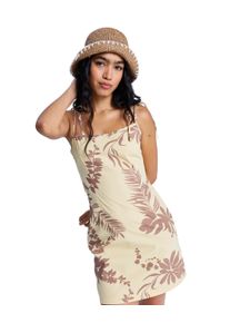 Tr&auml;gerkleid Roxy "New Nostalgia Printed", Damen, Gr. XS, US-Gr&ouml;&szlig;en, golden haze sweet mai, Obermaterial: 98% Walkfrottier, 2% Elasthan;, Kleider Tr&auml;gerkleid