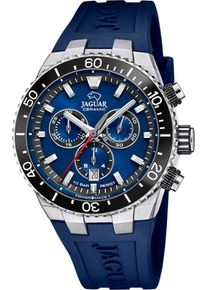 Chronograph Jaguar "Ceramic", blau (blau, blau), Armbanduhren, Herren, Chronograph, Quarzuhr, Armbanduhr, Herrenuhr,Swiss Made,Stoppfunktion,Kautschukband