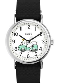 Quarzuhr Timex "PEANUTS WEEKENDER", schwarz, Armbanduhren, Damen, Quarzuhr, Armbanduhr, Damenuhr,Textilarmband,analog