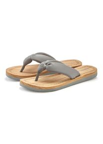 Badezehentrenner ELBSAND "Sandale,Badelatsche,Flip Flop,Mule, Pantolette,Badeschuhe,Sommerschuhe", M&auml;dchen, Gr. 43, grau (grau, gr&uuml;n), Obermaterial: 100% Textilmaterial. Decksohle: 100% Synthetik. Futter: 100% Textilmaterial. Laufsohle: 100% Synthetik, kontrastfarbene Details, Schuhe Badezehentrenner, Zehentrenner mit wasserabweisender und ultraleichter Sohle VEGAN