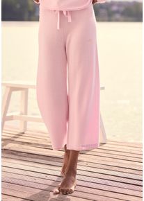 Loungehose ELBSAND, Damen, Gr. 48/50, N-Gr, rosa, Feinstrick, Obermaterial: 55% Baumwolle, 45% Nylon, unifarben, Hosen Loungehose, aus weichem Feinstrick, Topseller