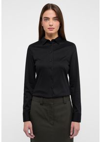 Hemdbluse Eterna "FITTED", Damen, Gr. 34, schwarz, 100% Baumwolle, schmal, Blusen Hemdbluse, EASY IRON (b&uuml;gelleicht)