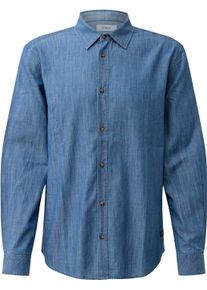 Langarmhemd s.Oliver, Damen, Gr. 3XL, N-Gr, blau, Web, Obermaterial: 100% Baumwolle, Hemden Langarmhemd