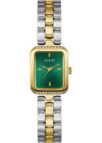 Quarzuhr Guess "ISLA", silber (silberfarben,goldfarben), Armbanduhren, Damen, Quarzuhr, Armbanduhr, Damenuhr, Edelstahlarmband, analog, Kristallsteine