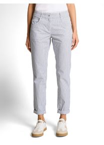 Stoffhose Tom Tailor, Herren, Gr. 46, L&auml;nge 28, wei&szlig; navy irregular stripe, Web, Obermaterial: 98% Baumwolle, 2% Elasthan. Futter: 100% Baumwolle, gestreift, gerade, unten schmal normal, Hosen Stoffhose, mit Taschen