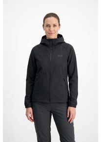 Funktionsjacke Jack Wolfskin "MAHANI JKT W", Gr. XL (46), schwarz, Web, Obermaterial: 100% Polyester. Futter: 100% Polyester, unifarben, Basic h&uuml;ftbedeckend, Raglan&auml;rmel elastischer Bund, Jacken Funktionsjacke, W&auml;rmend, winddicht, &Uuml;bergangsjacke