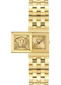 Quarzuhr Versace "Versace REVEAL", gold (goldfarben, gelbgoldfarben), Armbanduhren, Damen, Quarzuhr, Armbanduhr, Damenuhr, Swiss Made, Edelstahlarmband, analog