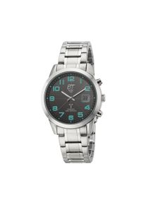 Funkuhr ETT "Gobi", silberfarben, schwarz, Armbanduhren, Damen, Funkuhr, Armbanduhr, Solar, Herrenuhr, Edelstahlarmband, analog, digital