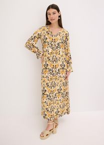 bonprix bedrucktes Kaftan-Kleid aus flie&szlig;ender Viskose, wei&szlig;, Gr.36, modisch bedrucktes Kaftan-Kleid aus flie&szlig;ender Viskose mit Bindeband vorne am Ausschnitt, aus Viskose