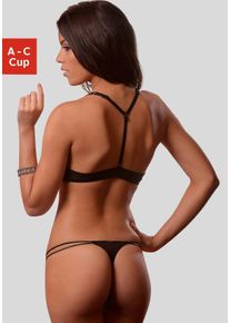 Set: Push-up-BH Melrose, Damen, Gr. 85 (44/46), Cup A, schwarz, Unterteil: 90% Polyamid, 10% Elasthan, BH-Sets Set: Push-up-BH, mit Racerback-Tr&auml;gern und Vorderverschluss, sexy Dessous