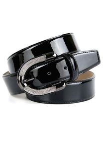 Lederg&uuml;rtel Anthoni Crown, Damen, Gr. 80, schwarz, Leder, unifarben, G&uuml;rtel Lederg&uuml;rtel, mit aufwendiger Schmuck-Schlie&szlig;e, Lackleder