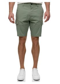 Cargoshorts INDICODE "INSpring Cargo Shorts", Damen, Gr. L, N-Gr, sea spray, Web, Obermaterial: 98% Baumwolle, 2% Elasthan, unifarben, regular fit knielang, Hosen Cargoshorts