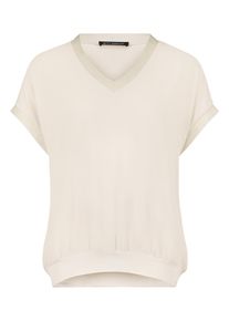 Blusenshirt Betty Barclay "Blusenshirt mit Stickerei", Damen, Gr. 48, beige (grau beige), Obermaterial: 95% Viskose CV. 5% Elasthan EL., Shirts Blusenshirt
