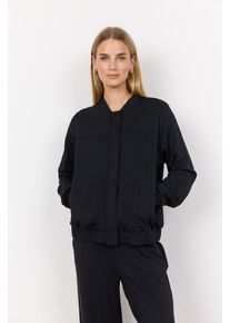 Cardigan soyaconcept "SC-BANU 225", Damen, Gr. S, schwarz, Web, Obermaterial: 48% Modal, 48% Polyester, 4% Elasthan, unifarben, regular fit normal, Rundhals, Strickjacken Cardigan