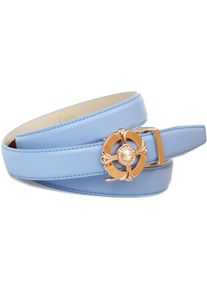 Lederg&uuml;rtel Anthoni Crown, Damen, Gr. 80, blau (hellblau), Leder, unifarben, G&uuml;rtel Lederg&uuml;rtel, G&uuml;rtel in hellblau mit Schmucksteinen besetzt