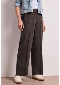 Stoffhose Street One, Herren, Gr. 44, L&auml;nge 32, espresso braun, Web, Obermaterial: 100% Leinen, unifarben, loose fit lang, Hosen Stoffhose, im Loose Fit und aus Leinen