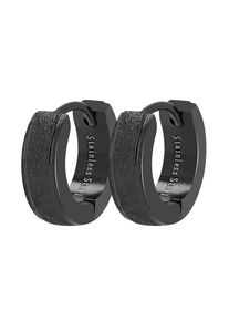 Adelia&acute;s Paar Creolen ADELIA&acute;S "Damen Ohrringe &iquest; Klappcreole aus Edelstahl", schwarz, Ohrringe, Damen, Edelstahl, Paar Creolen