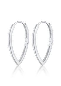 Paar Creolen Elli "Ohrringe Scharnier Creolen Tropfen Design 925 Silber" Gr. 30, silber, Ohrringe, Damen, ohne Stein, Silber 925 (Sterlingsilber), Paar Creolen