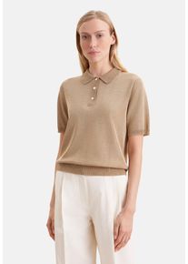 Polokragenpullover Seidensticker, Damen, Gr. M, gold, 68% Baumwolle, 32% metallisierte Fasern, regular fit, Pullover Polokragenpullover, Polo