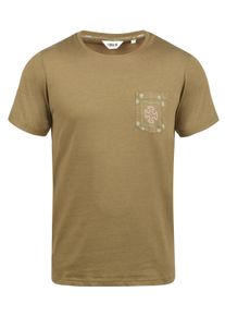 !Solid Rundhalsshirt SOLID "Rundhalsshirt SDIlari", Damen, Gr. L, braun (ermine me), Web, Obermaterial: 60% Baumwolle CO. 40% Polyester PES., regular fit, Rundhals, Shirts Rundhalsshirt