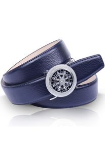 Lederg&uuml;rtel Anthoni Crown, Damen, Gr. 90, blau (dunkelblau), Leder, unifarben, G&uuml;rtel Lederg&uuml;rtel, Leicht bombiert, mit Metallic-Finish