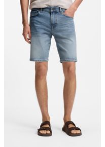 Jeansshorts BOSS Orange "Maine", Damen, Gr. 38, N-Gr, light, pastel blau456, Denim/Jeans, Obermaterial: 99% Baumwolle, 1% Elasthan, unifarben, regular fit kniefrei, Jeans Jeansshorts, Regular Fit, Stretch-Denim, used washed