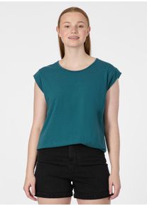 Kurzarmshirt Ragwear "TULSA", Damen, Gr. XS, ocean gr&uuml;n, Jersey, Obermaterial: 48% Baumwolle, 47% Viskose, 5% Elasthan, normal, Rundhals, Shirts Kurzarmshirt, Flie&szlig;endes Material mit Gummizug in unifarbener Optik