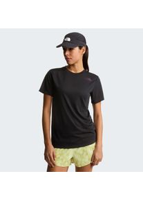 T-Shirt The North Face "W BITMAP LOGO SHORT SLEEVES TEE-GRAPHIC", Damen, Gr. XS, tnf schwarz, Obermaterial: 100% Polyester, normal, Rundhals, Shirts T-Shirt, sportlicher Stil, Kurzarm, f&uuml;r Sportmode und Outdoormode